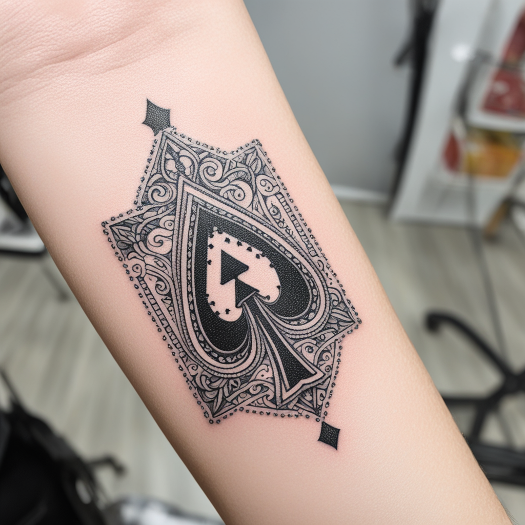 Ace Card Suspended In Empty Space, Ace & Playing Card Tattoo Designs tattoo design, tattoo inspiration