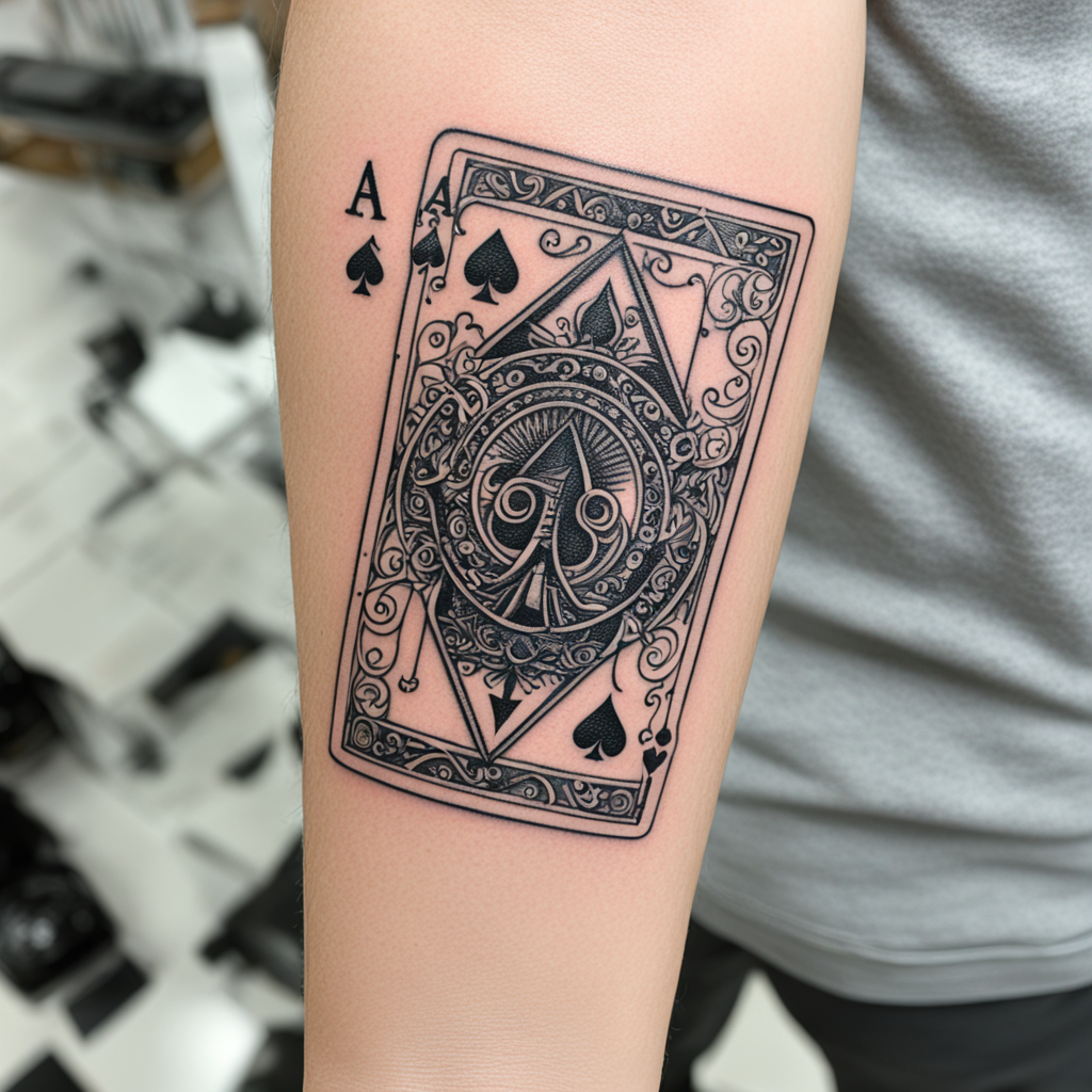 Ace Card Appearing Untouched And Pristine, Ace & Playing Card Tattoo Designs tattoo design, tattoo inspiration
