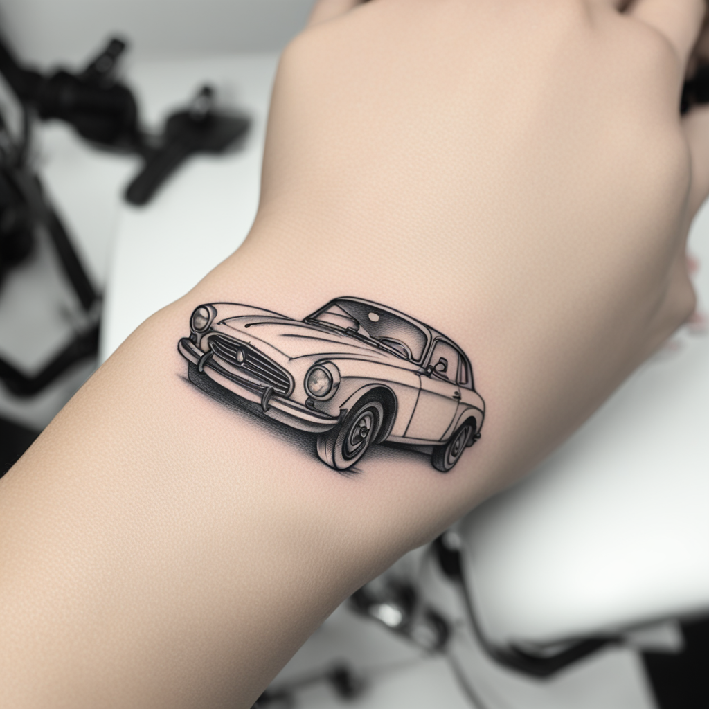 Car Cutting Clean Path Ahead, Car & Automotive Tattoo Designs tattoo design, tattoo inspiration