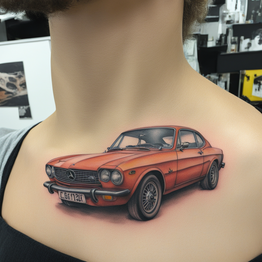 Car Positioned For Continuous Movement, Car & Automotive Tattoo Designs tattoo design, tattoo inspiration