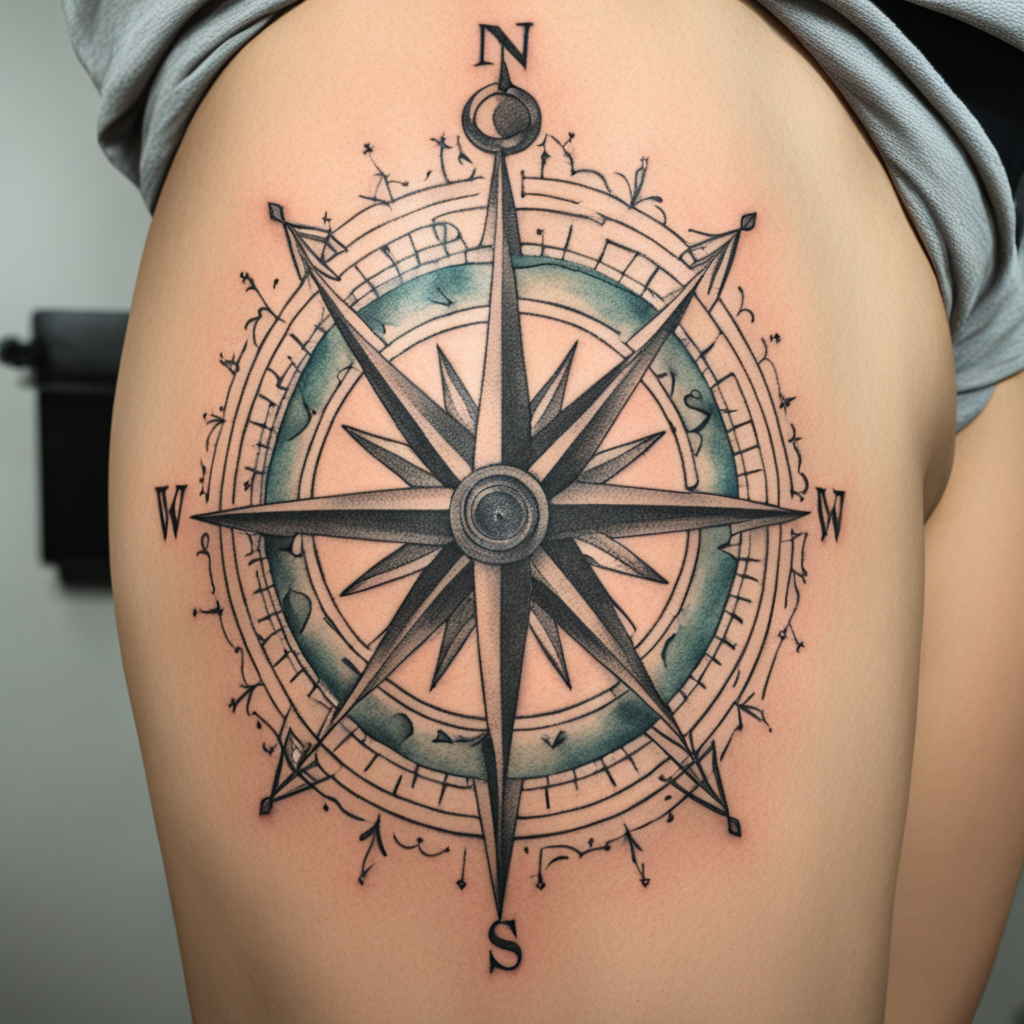 Compass Tattoo Designs design 11, tattoo inspiration