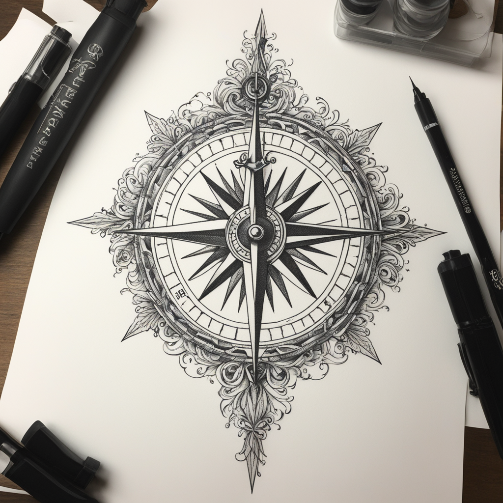 Compass Tattoo Designs design 34, tattoo inspiration