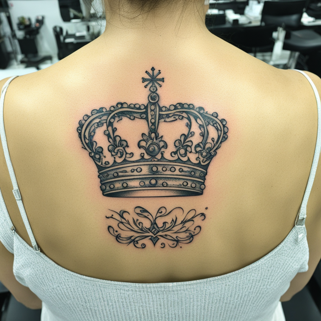 Crown Balanced Carefully At The Center, Crown Tattoo Designs tattoo design, tattoo inspiration