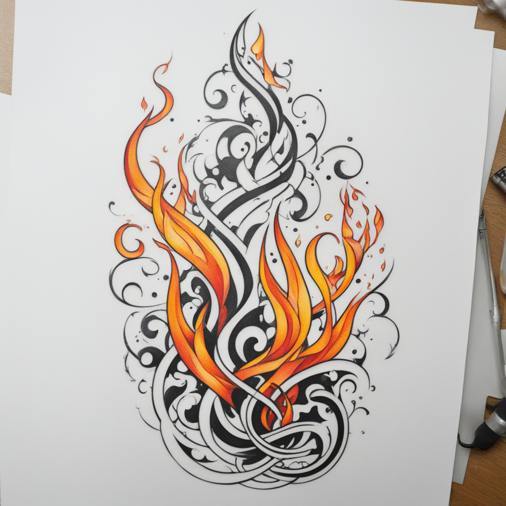 Fire Forming Unpredictable Flowing Shapes, Fire Tattoo Designs tattoo design, tattoo inspiration