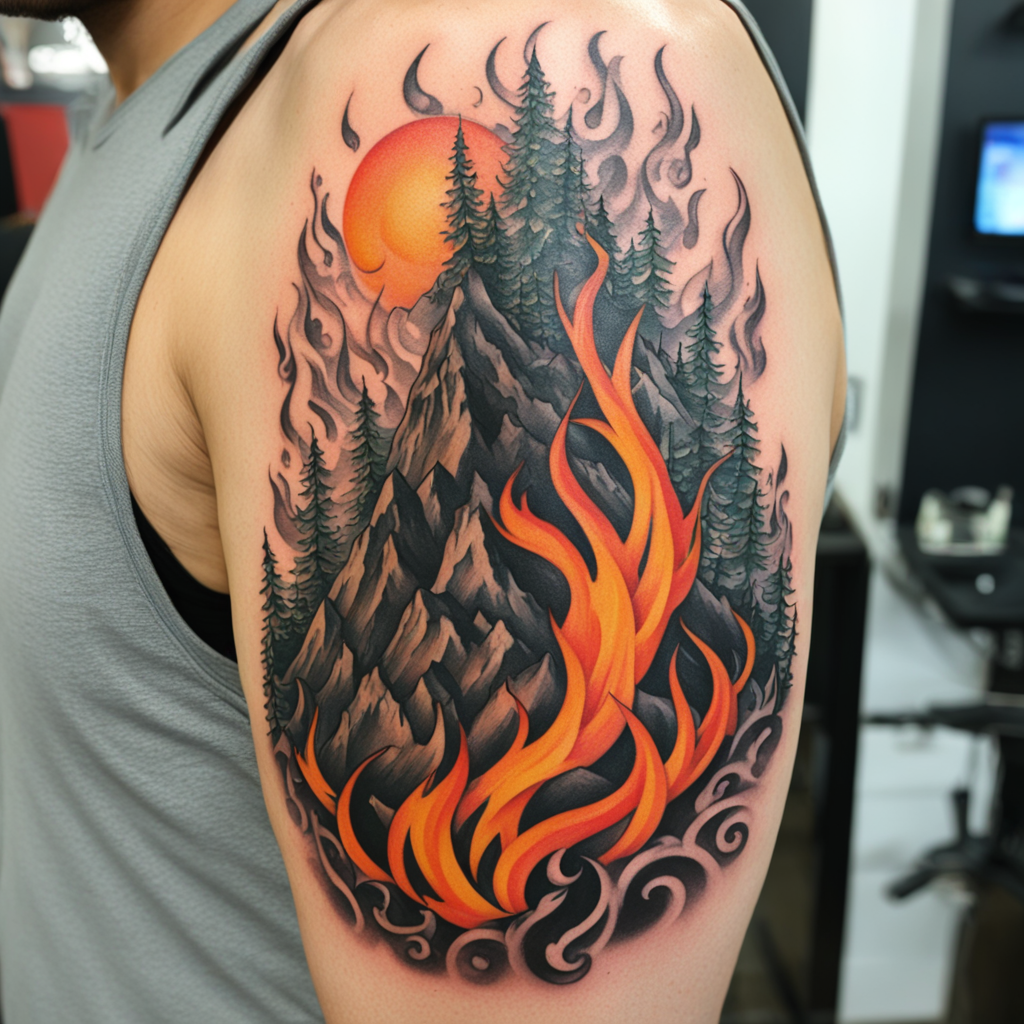Fire Climbing Higher Without Obstruction, Fire Tattoo Designs tattoo design, tattoo inspiration