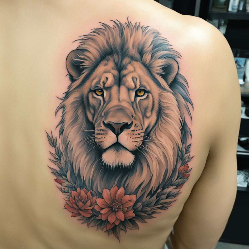Lion Standing Alone With Unwavering Confidence, Lion Tattoo Designs tattoo design, tattoo inspiration