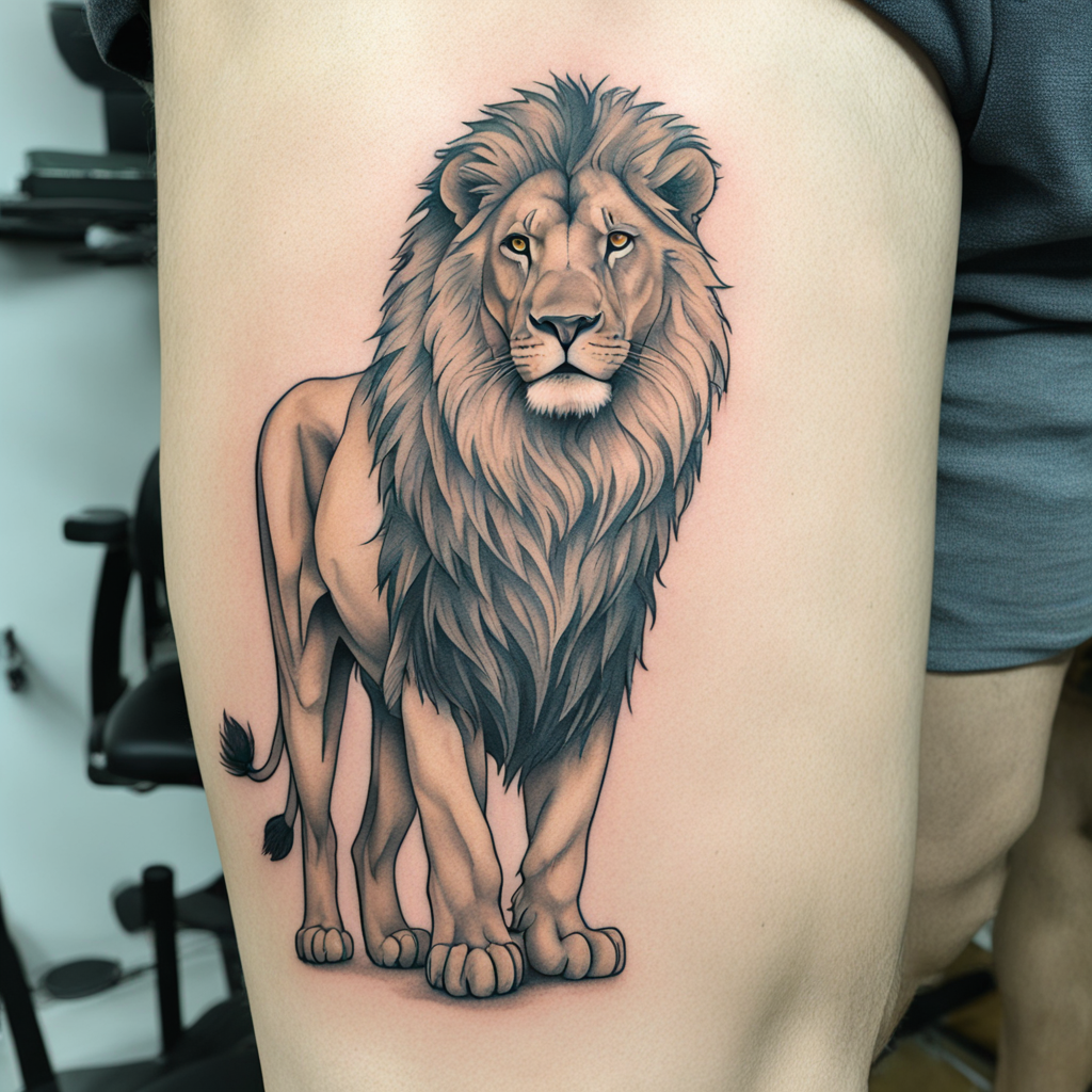 Lion Standing Tall, Lion Tattoo Designs tattoo design, tattoo inspiration