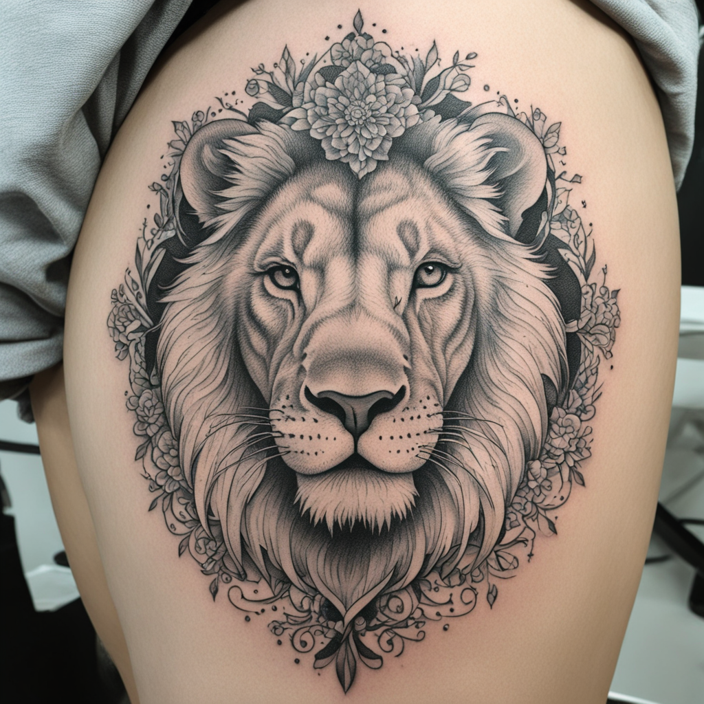 Lion Holding Steady Ground, Lion Tattoo Designs tattoo design, tattoo inspiration