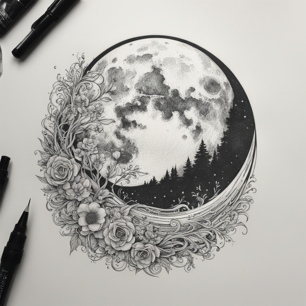 Moon Tattoo Designs design 20, tattoo inspiration