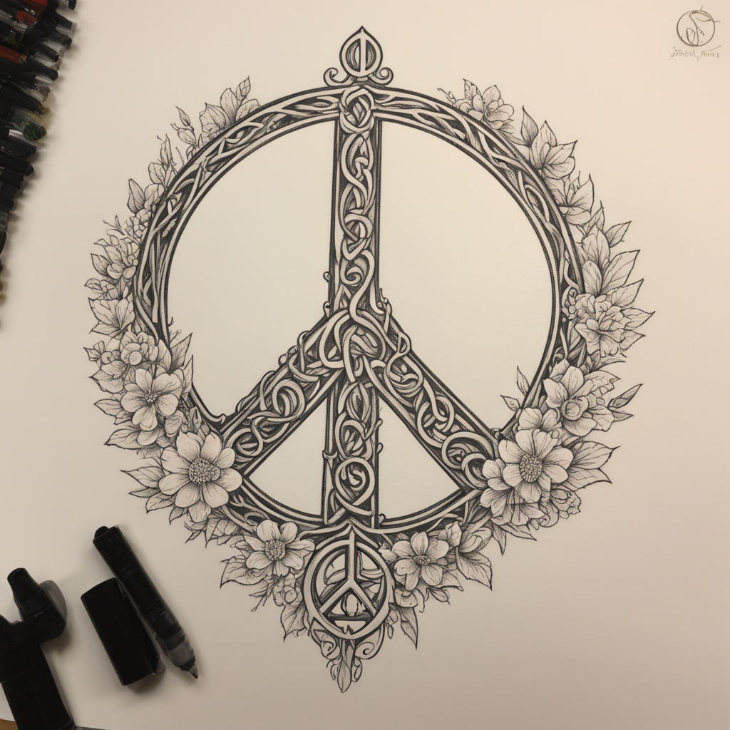 Peace Symbol Tattoo Designs design 35, tattoo inspiration