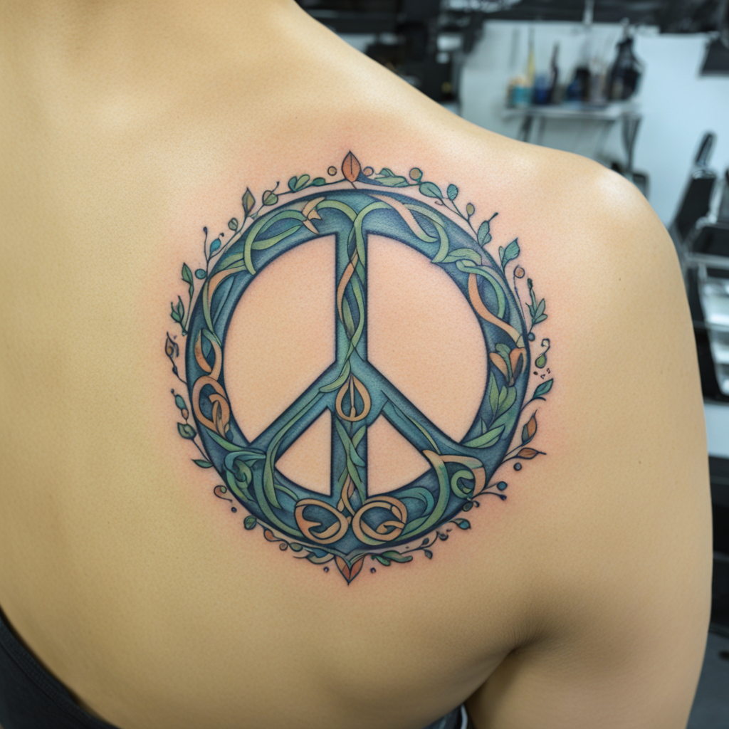 Peace Symbol Tattoo Designs design 36, tattoo inspiration