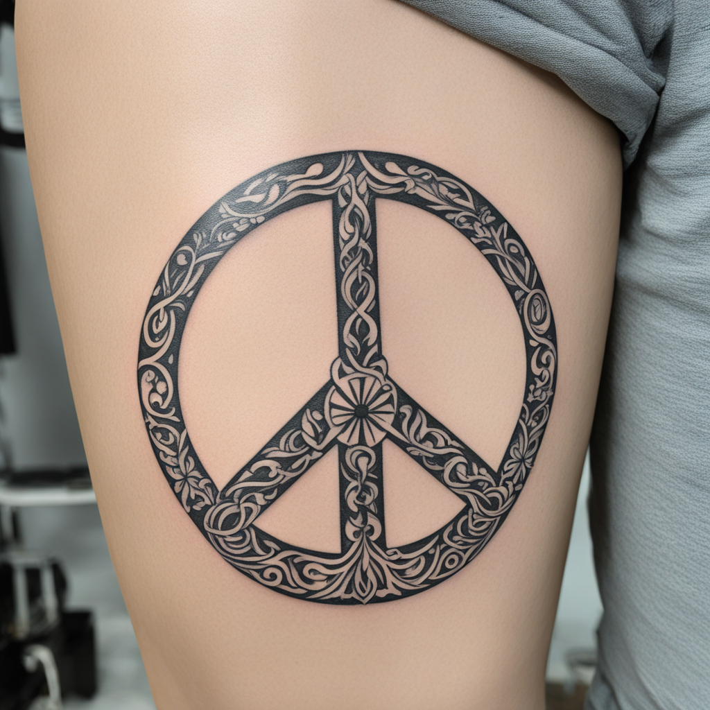 Peace Symbol Tattoo Designs design 39, tattoo inspiration
