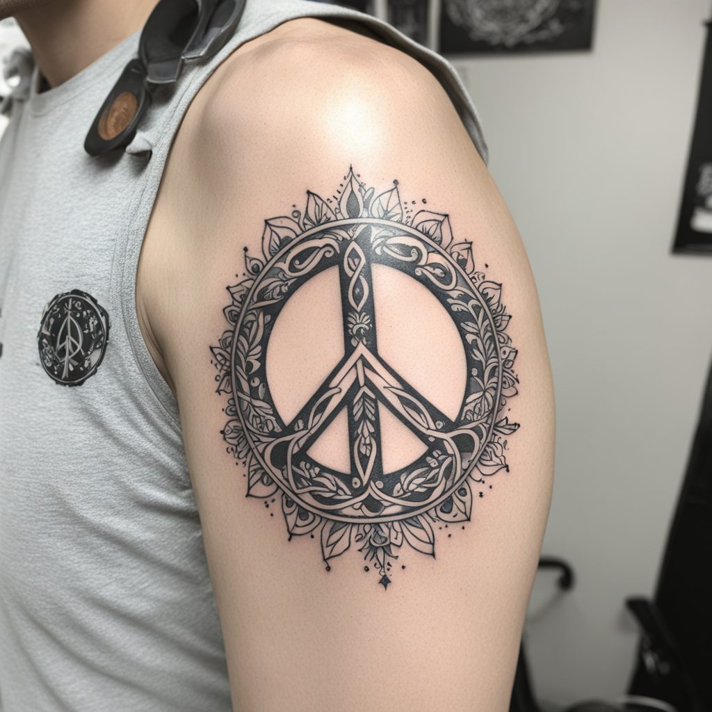 Peace Symbol Tattoo Designs design 44, tattoo inspiration