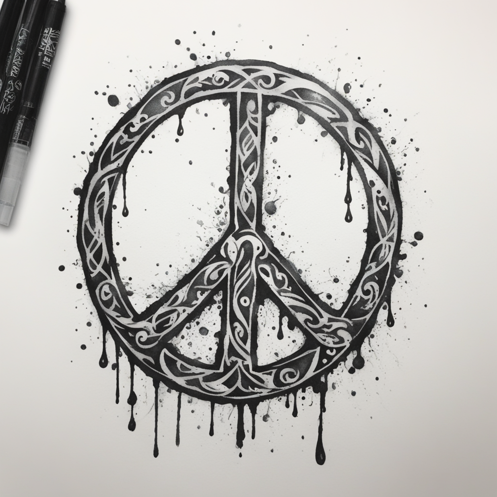 Peace Symbol Tattoo Designs design 46, tattoo inspiration