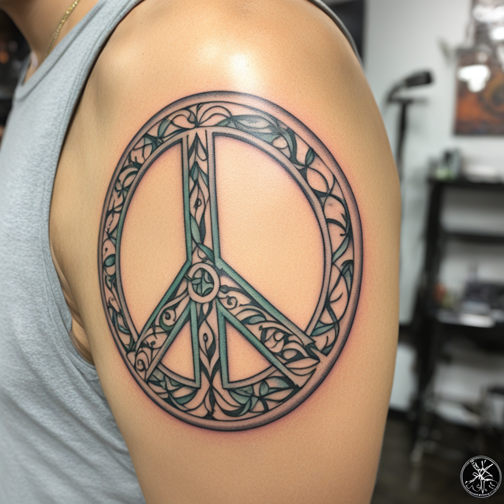 Peace Symbol Evenly Balanced, Peace Symbol Tattoo Designs tattoo design, tattoo inspiration