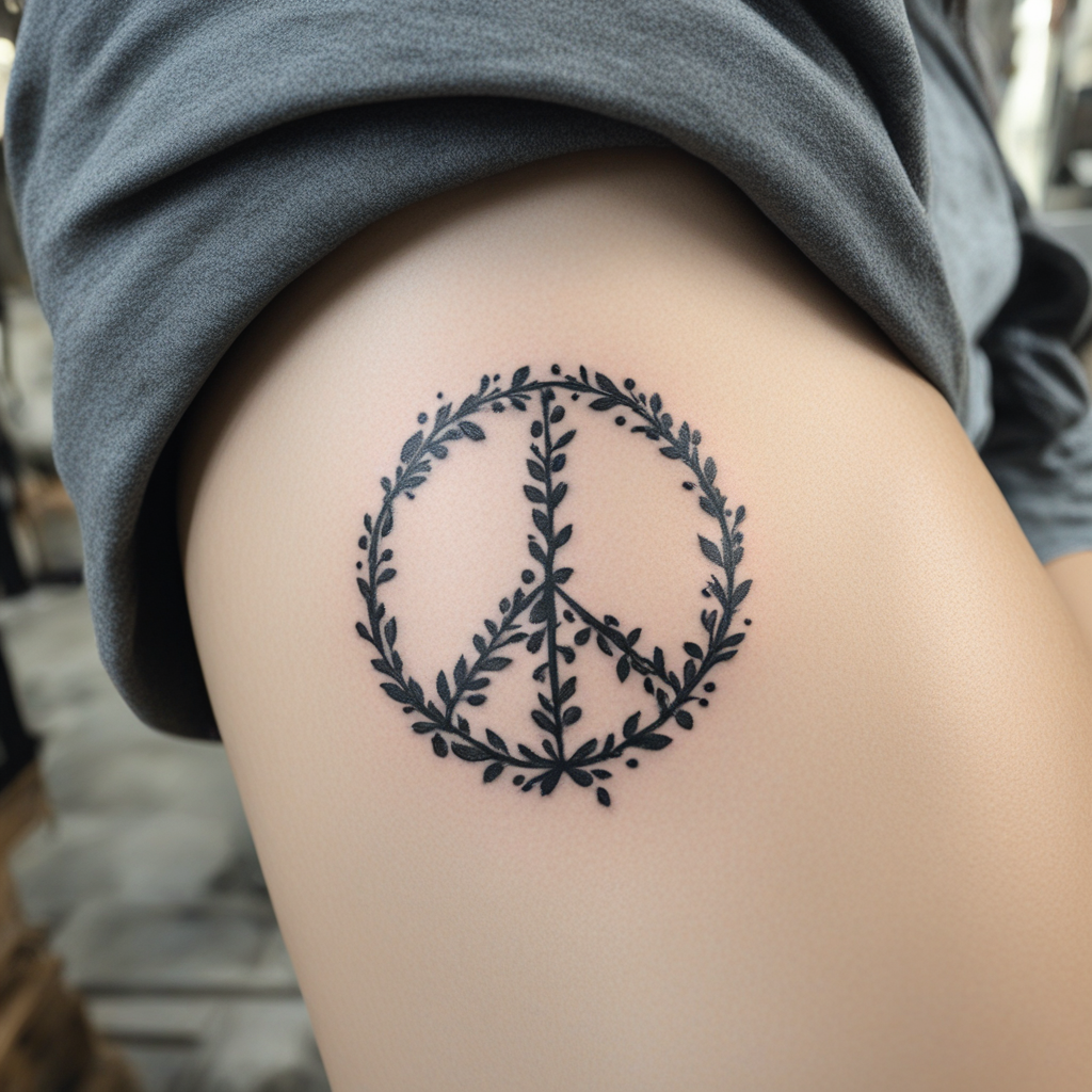 Peace Symbol Floating Quietly, Peace Symbol Tattoo Designs tattoo design, tattoo inspiration